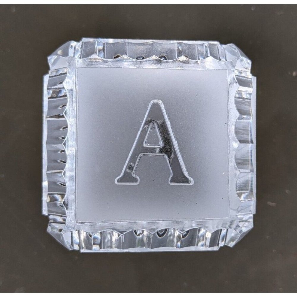 Waterford Solid Crystal ABC Baby Building Block 2" Paperweight Nursery Decor
